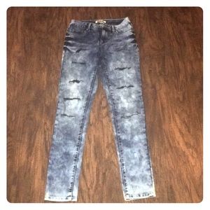 acid washed, sliced jeans